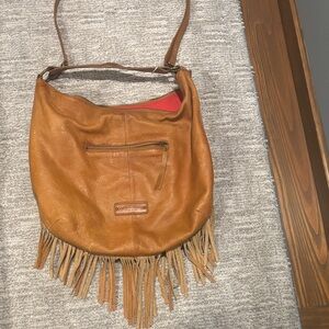 Lucky Brand Brown Leather Fringe Shoulder Bag